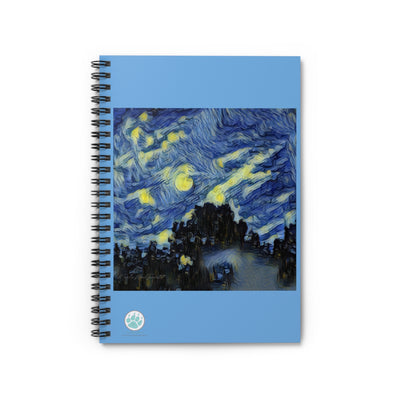 Harvest Moon 2024 Spiral Notebook - Aesthetic Ruled Line Journal for Artists & Students - Inspired by Starry Night