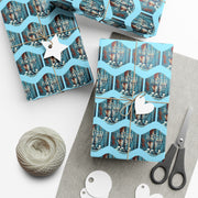 Lighted Menorah Gift Wrap Papers - Hanukkah Menorah Artwork