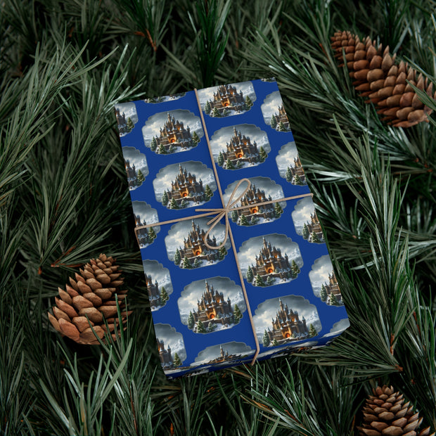 Castle at Christmas Gift Wrap Papers - Fantasy Christmas Castle Lovers Holiday Design