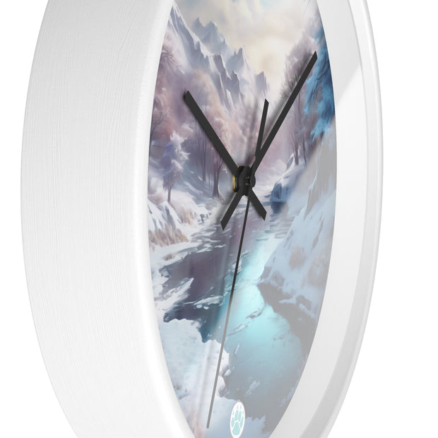 Winter's Embrace Wall Clock - Tranquil Home Decor - Nature Lovers