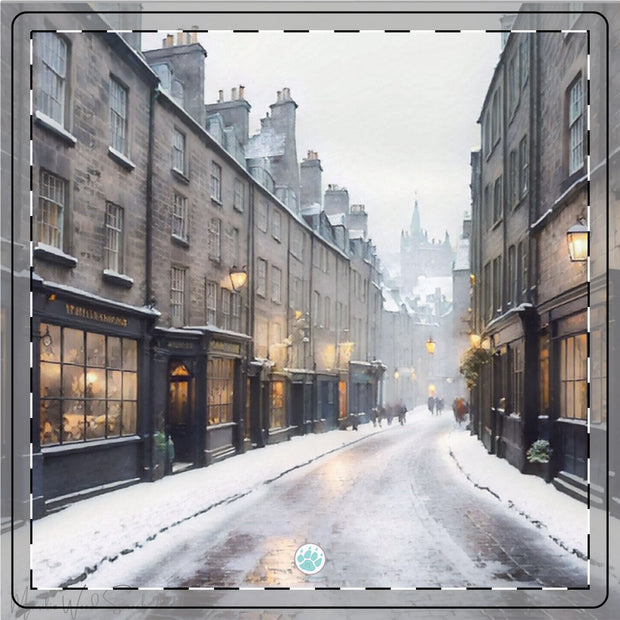 Winter Whispers in Edinburgh Ceramic Coaster - Travel Lover - Edinburgh Scotland