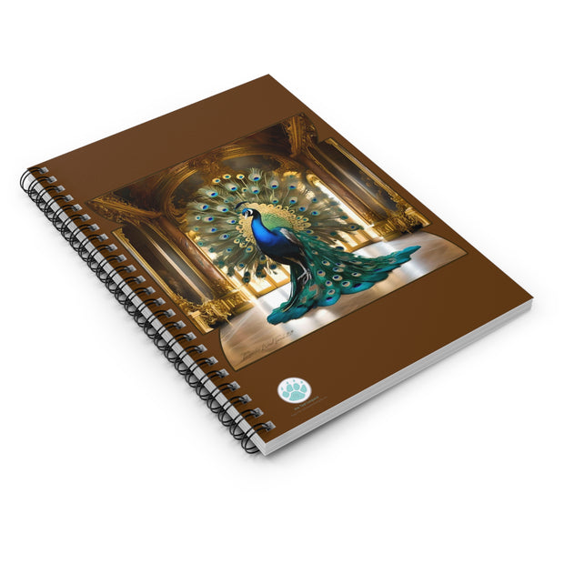 French Peacock Spiral Notebook - Ruled Lines for Art Lovers - Elegant