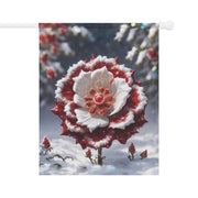 Grace in Frost Garden Banner - Tudor Rose - Winter Beauty