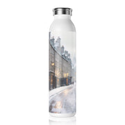 Winter Whispers in Edinburgh Slim Water Bottle - Travel Lover - Edinburgh Scotland