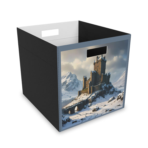 Whispers of Winter's Past Felt Storage Box - Castle In Winter - Architecture Lovers - Castle Lovers