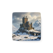 Whispers of Winter's Past Porcelain Magnet, Square - Architecture Lovers - Castle Lovers