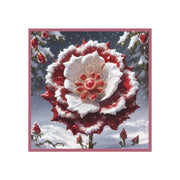 Grace in Frost  Square Magnet - Tudor Rose - Winter Beauty