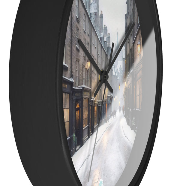 Winter Whispers in Edinburgh Wall Clock - Travel Lover - Edinburgh Scotland