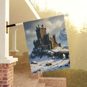 Whispers of Winter's Past Garden & House Banner - Castle In Winter - Architecture Lovers - Castle Lovers