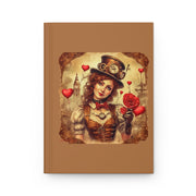 Timeless Affection Hardcover Journal in Brown - Steampunk - Valentines Day