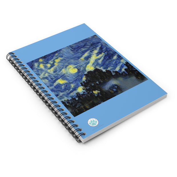 Harvest Moon 2024 Spiral Notebook - Aesthetic Ruled Line Journal for Artists & Students - Inspired by Starry Night