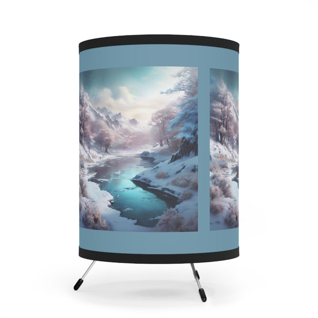 Winter's Embrace Lamp Shade - Tripod - Nature Lovers - Snowy Winter Landscape