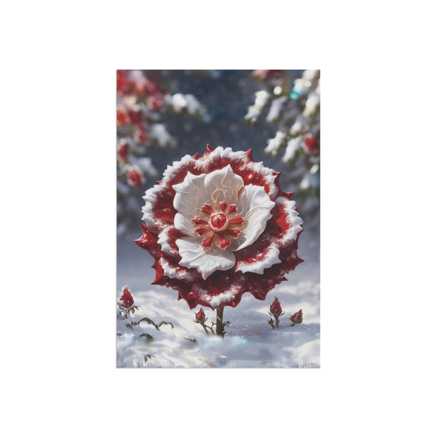 Grace in Frost Garden Banner - Tudor Rose - Winter Beauty