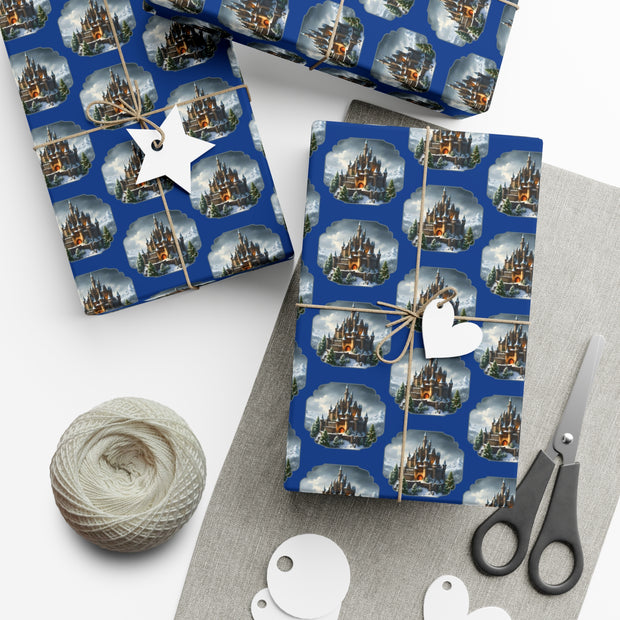 Castle at Christmas Gift Wrap Papers - Fantasy Christmas Castle Lovers Holiday Design