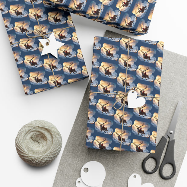 Test Flight Gift Wrap Papers Design - Santa and Reindeer Flying - Humorous - Funny