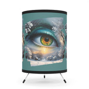 Mother Nature's Gaze Tripod Lamp with High-Res Printed Shade, US\/CA Plug - Serene Winter Artwork