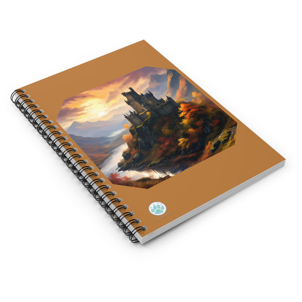 Castle in Autumn Spiral Notebook - Ruled Line for Creative Minds - Fantasy Landscape