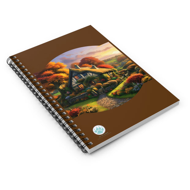 Quaint Cottage Spiral Notebook - Ruled Lines for Nature Lovers - Peaceful Cottage