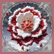 Grace in Frost Ceramic Coaster - Tudor Rose - Winter Beauty