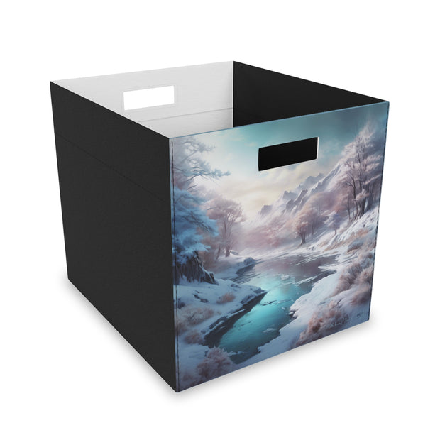 Winter's Embrace Storage Box - Serene Winter Wonderland Artwork