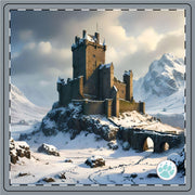 Whispers of Winter's Past Ceramic Coaster - Castle In Winter - Architecture Lovers - Castle Lovers