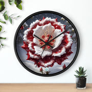 Grace in Frost Wall Clock - Tudor Rose - Winter Beauty