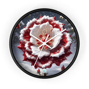 Grace in Frost Wall Clock - Tudor Rose - Winter Beauty