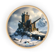 Whispers of Winter's Past Wall Clock - Castle In Winter - Architecture Lovers - Castle Lovers