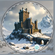 Whispers of Winter's Past Ceramic Coaster - Castle In Winter - Architecture Lovers - Castle Lovers