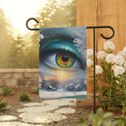 Mother Nature's Gaze House Banner - Teal & Gold Winter Landscape Art