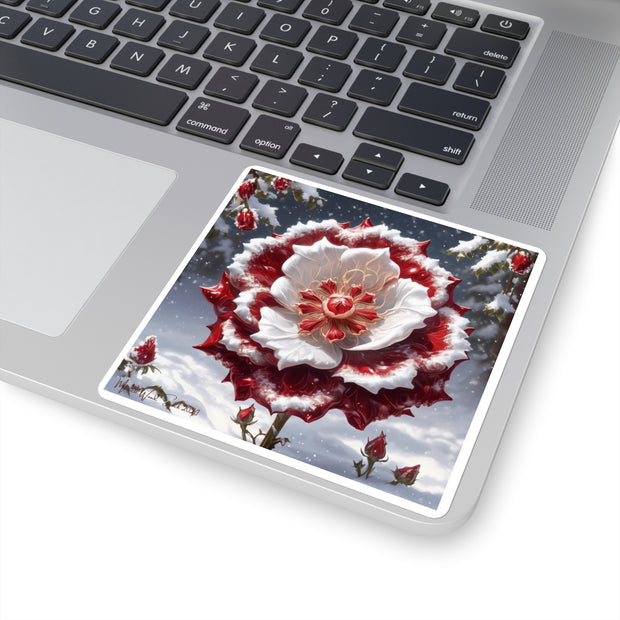 Grace in Frost Square Stickers - Tudor Rose - Winter Beauty