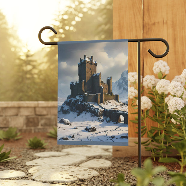 Whispers of Winter's Past Garden & House Banner - Castle In Winter - Architecture Lovers - Castle Lovers