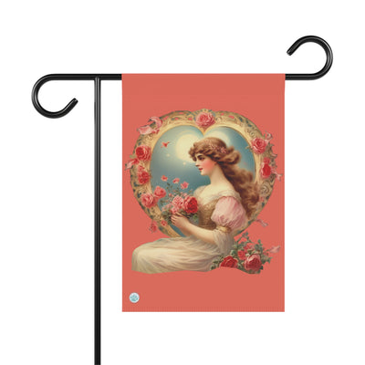 Victorian Love's Embrace House Banner -  Vintage Victorian -Valentine's Day - Roses Design