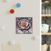 Grace in Frost  Square Magnet - Tudor Rose - Winter Beauty