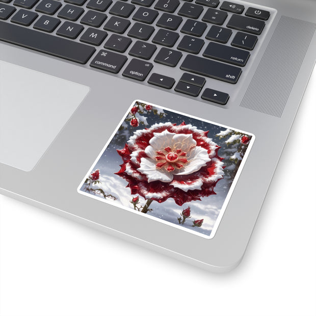 Grace in Frost Square Stickers - Tudor Rose - Winter Beauty