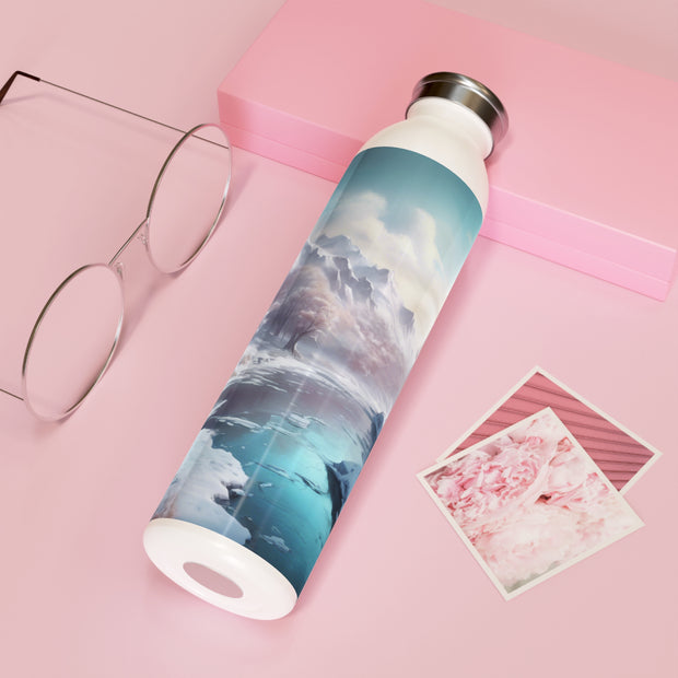 Winter's Embrace Slim Water Bottle | Enjoy Every Sip - Scenic Design - Nature Lovers