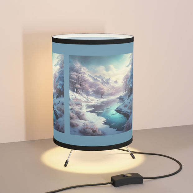 Winter's Embrace Lamp Shade - Tripod - Nature Lovers - Snowy Winter Landscape