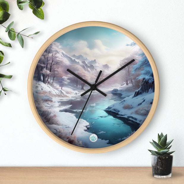 Winter's Embrace Wall Clock - Tranquil Home Decor - Nature Lovers