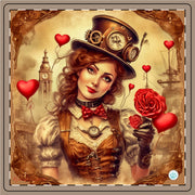 Timeless Affection Ceramic Coaster - Steampunk - Valentines Day