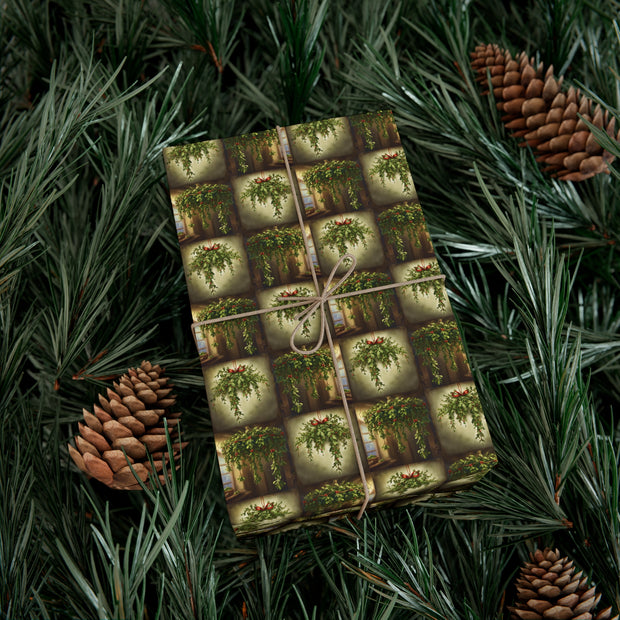 Boughs of Holly Gift Wrap Papers - Holly Decor Holiday Season Peace and Good Will Design