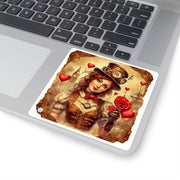 Timeless Affection  Square Stickers - Steampunk - Valentines Day