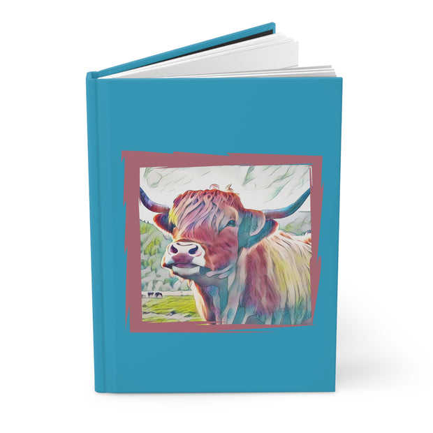 Colorful Highland Coo Hardcover Journal Matte