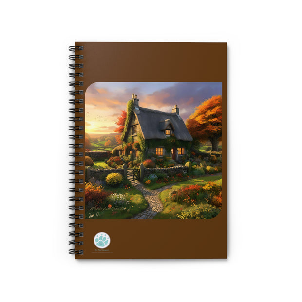 Wee Cottage Spiral Notebook - Ruled Line for Nature Lovers - Serene Landscape