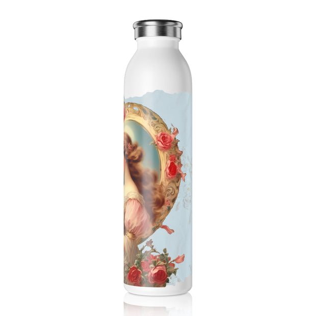 Victorian Love's Embrace Water Bottle - Vintage Vibes - Victorian Valentine Artwork with Roses