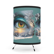 Mother Nature's Gaze Tripod Lamp with High-Res Printed Shade, US\/CA Plug - Serene Winter Artwork