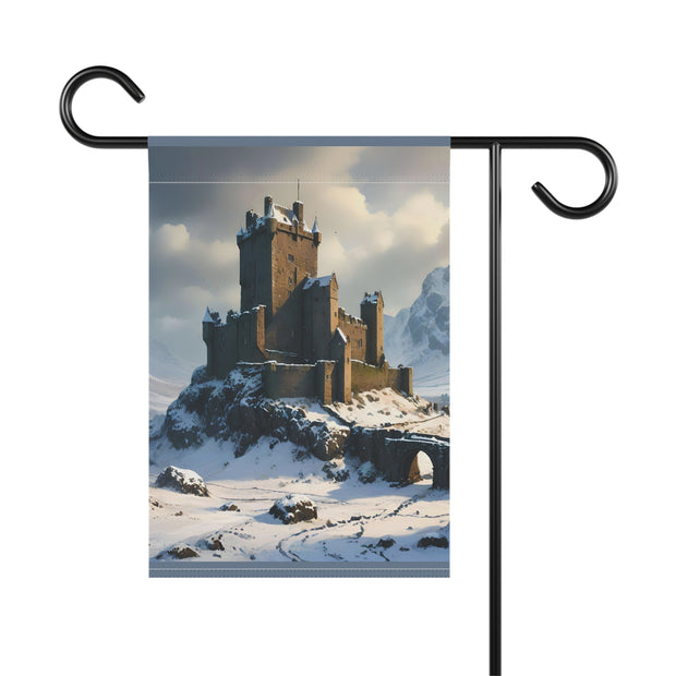 Whispers of Winter's Past Garden & House Banner - Castle In Winter - Architecture Lovers - Castle Lovers