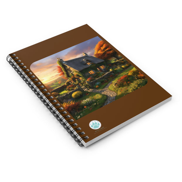 Wee Cottage Spiral Notebook - Ruled Line for Nature Lovers - Serene Landscape