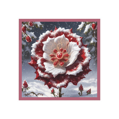 Grace in Frost  Square Magnet - Tudor Rose - Winter Beauty