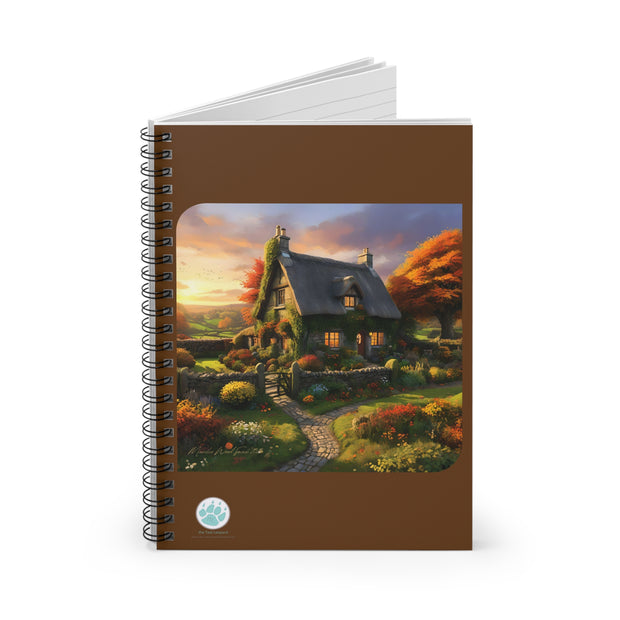 Wee Cottage Spiral Notebook - Ruled Line for Nature Lovers - Serene Landscape