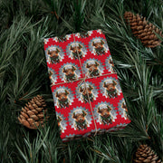 Jingle Coo in Red Wrapping Paper - Christmas Gift Wrap - Highland Coo - Scottish Cow